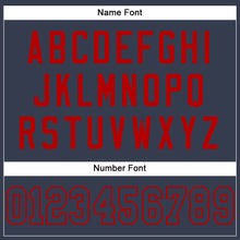 Load image into Gallery viewer, Custom Navy Navy-Red Mesh Authentic Football Jersey