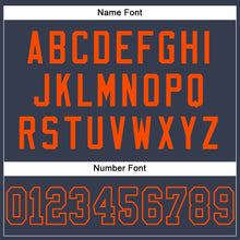Load image into Gallery viewer, Custom Navy Navy-Orange Mesh Authentic Football Jersey