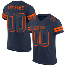 Load image into Gallery viewer, Custom Navy Navy-Orange Mesh Authentic Football Jersey