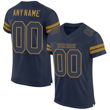 Load image into Gallery viewer, Custom Navy Navy-Old Gold Mesh Authentic Football Jersey