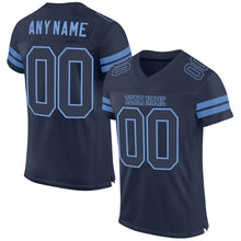 Load image into Gallery viewer, Custom Navy Navy-Light Blue Mesh Authentic Football Jersey