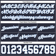 Load image into Gallery viewer, Custom Navy White Pinstripe White-Light Blue Authentic Basketball Shorts