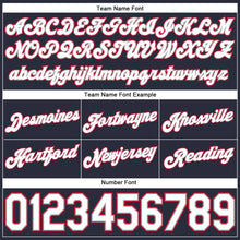 Load image into Gallery viewer, Custom Navy White Pinstripe White-Red Authentic Basketball Shorts