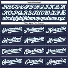 Load image into Gallery viewer, Custom Navy White-Light Blue Authentic Sleeveless Baseball Jersey