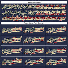 Load image into Gallery viewer, Custom Navy Vintage USA Flag-Cream Authentic Sleeveless Baseball Jersey