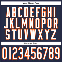 Load image into Gallery viewer, Custom Navy White-Orange Authentic Sleeveless Baseball Jersey