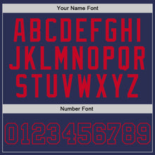 Load image into Gallery viewer, Custom Navy Navy-Red Authentic Throwback Basketball Jersey