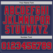 Load image into Gallery viewer, Custom Navy Red-Old Gold Authentic Throwback Basketball Jersey