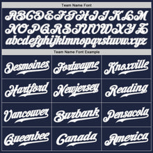 Load image into Gallery viewer, Custom Navy White-Gray Authentic Baseball Jersey