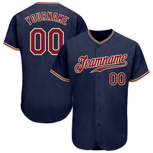 Load image into Gallery viewer, Custom Navy Crimson-City Cream Authentic Baseball Jersey