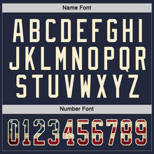 Load image into Gallery viewer, Custom Navy Vintage USA Flag Cream-Red Hockey Jersey