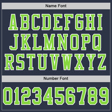 Load image into Gallery viewer, Custom Navy Neon Green-White Mesh Authentic Football Jersey