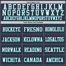 Load image into Gallery viewer, Custom Navy Aqua-White Mesh Authentic Football Jersey