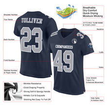 Load image into Gallery viewer, Custom Navy Gray-White Mesh Authentic Football Jersey