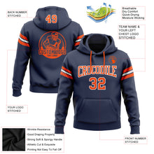 Load image into Gallery viewer, Custom Stitched Navy Orange-White Football Pullover Sweatshirt Hoodie