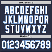 Load image into Gallery viewer, Custom Navy White-Light Blue Performance T-Shirt