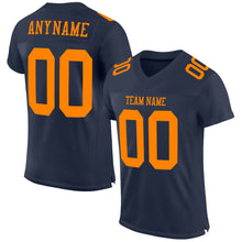 Load image into Gallery viewer, Custom Navy Bay Orange Mesh Authentic Football Jersey