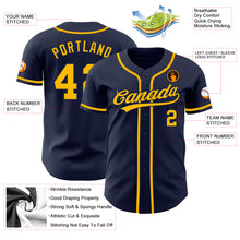 Load image into Gallery viewer, Custom Navy Gold Authentic Baseball Jersey