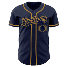 Load image into Gallery viewer, Custom Navy Navy-Old Gold Authentic Baseball Jersey
