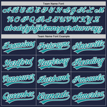 Load image into Gallery viewer, Custom Navy Teal-White Authentic Baseball Jersey