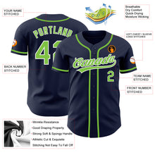Load image into Gallery viewer, Custom Navy Neon Green-White Authentic Baseball Jersey