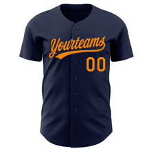 Load image into Gallery viewer, Custom Navy Bay Orange-Navy Authentic Baseball Jersey