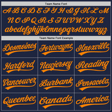 Load image into Gallery viewer, Custom Navy Bay Orange-Navy Authentic Baseball Jersey