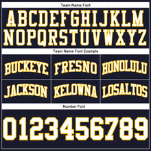 Load image into Gallery viewer, Custom Navy White-Gold Authentic Throwback Basketball Shorts