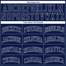 Load image into Gallery viewer, Custom Navy Navy-Gray Authentic Throwback Basketball Jersey