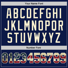 Load image into Gallery viewer, Custom Navy Vintage USA Flag-Cream Authentic Throwback Basketball Jersey