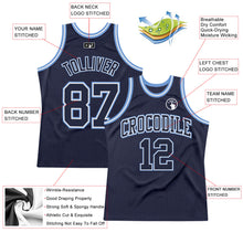 Load image into Gallery viewer, Custom Navy Navy-Light Blue Authentic Throwback Basketball Jersey