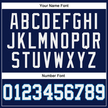 Load image into Gallery viewer, Custom Navy White-Blue Authentic Throwback Basketball Jersey