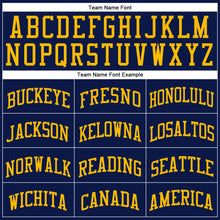 Load image into Gallery viewer, Custom Navy Gold-Royal Authentic Throwback Basketball Jersey