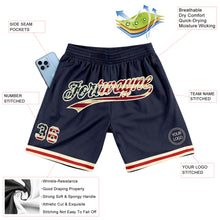 Load image into Gallery viewer, Custom Navy Vintage USA Flag-Cream Authentic Throwback Basketball Shorts