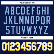 Load image into Gallery viewer, Custom Navy White Yellow-Light Blue Authentic Baseball Jersey