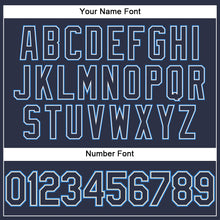 Load image into Gallery viewer, Custom Navy Powder Blue-White Performance T-Shirt