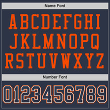 Load image into Gallery viewer, Custom Navy White-Orange Mesh Authentic Football Jersey