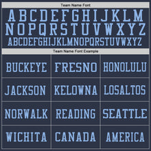 Load image into Gallery viewer, Custom Navy White-Light Blue Mesh Authentic Football Jersey
