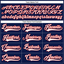 Load image into Gallery viewer, Custom Navy White-Red Hockey Lace Neck Jersey