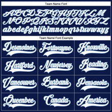 Load image into Gallery viewer, Custom Navy White-Light Blue Hockey Lace Neck Jersey