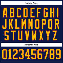 Load image into Gallery viewer, Custom Navy Gold-Crimson Hockey Lace Neck Jersey