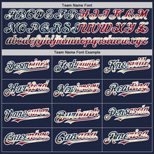 Load image into Gallery viewer, Custom Navy Vintage USA Flag-White Authentic Baseball Jersey