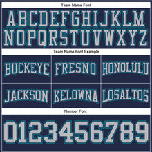 Load image into Gallery viewer, Custom Stitched Navy Gray-Teal Football Pullover Sweatshirt Hoodie
