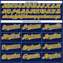 Load image into Gallery viewer, Custom Navy Gold-White Authentic Baseball Jersey