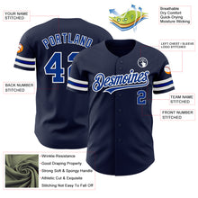 Load image into Gallery viewer, Custom Navy Royal-White Authentic Baseball Jersey