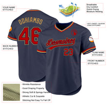Load image into Gallery viewer, Custom Navy Red-Old Gold Authentic Throwback Baseball Jersey