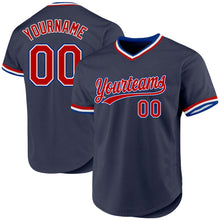 Load image into Gallery viewer, Custom Navy Red-Royal Authentic Throwback Baseball Jersey
