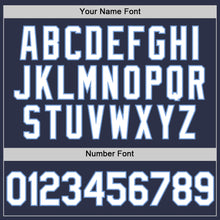 Load image into Gallery viewer, Custom Navy White-Light Blue Authentic Throwback Baseball Jersey