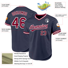 Load image into Gallery viewer, Custom Navy Maroon-White Authentic Throwback Baseball Jersey