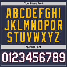 Load image into Gallery viewer, Custom Navy Maroon-Gold Authentic Throwback Baseball Jersey